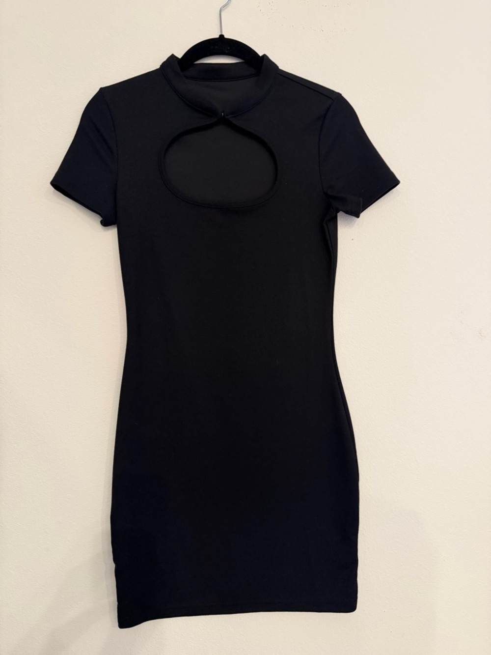 Princess Polly Black Short Sleeve Cutout Bodycon Dress | Women’s size Small
